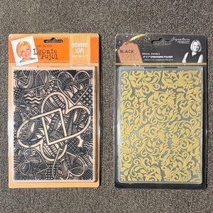 Crafters Companion Love Entwined & Regal Swirls Embossing Folders NWT